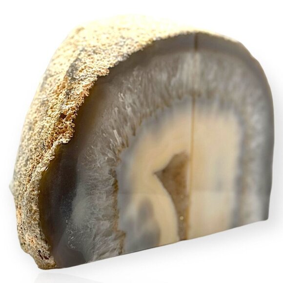 Agate Crystal Bookends w/ Geode Center, Natural Stone, Bookshelf Decor, Unique g - Picture 5 of 10